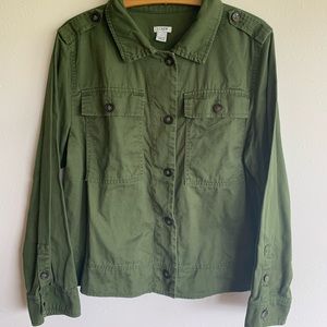 Jcrew swing short army green jacket